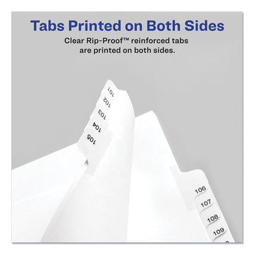 Avery® Preprinted Legal Exhibit Side Tab Index Dividers, Allstate Style, 10-tab, 18, 11 X 8.5, White, 25-pack freeshipping - TVN Wholesale